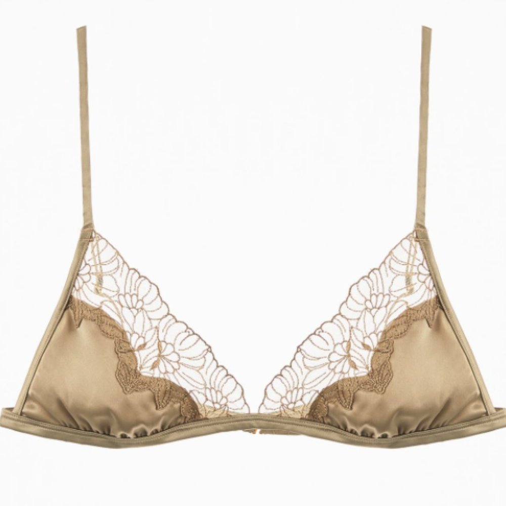 ZARA LINGERIE COLLECTION SATIN EFFECT LACE BRALETTE - Picture 2 of 13